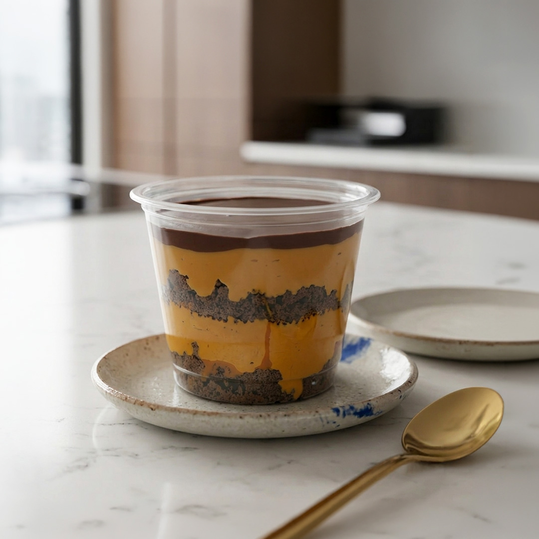 Manjar brownie en vaso